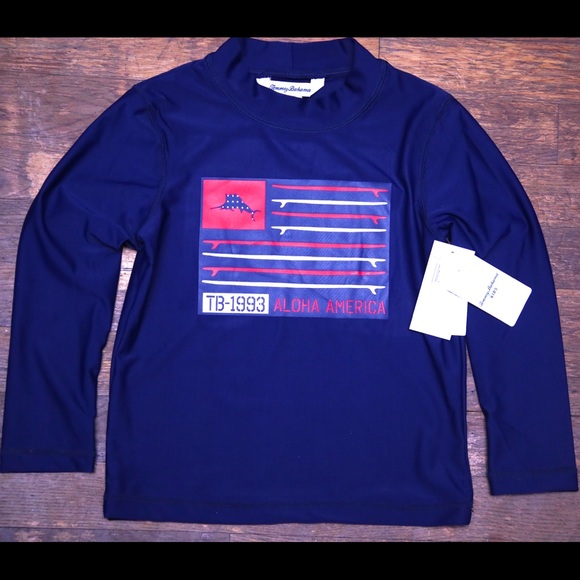 Tommy Bahama Other - Tommy Bahama Navy 'Aloha America' Flag Rashguard